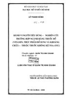 HÀNH VI NGƯỜI TIÊU DÙNG NGÀNH HÀNG THUỐC bổ THUỐC KO KE  TOA