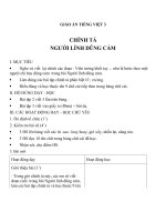 Giáo án tiếng việt 3 tuần 5 bài chính tả   nghe   viết người lính dũng cảm, phân biệt nl, eneng, bảng chữ 4 