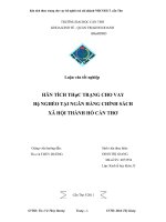 phân tích thực trạng cho vay hộ nghèo tại ngân hàng chính sách xã hội thành phố cần thơ 