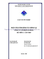 phân tích tình hình tài chính tại công ty cổ phần xi măng hà tiên 2 – cần thơ 