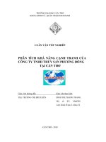 phân tích khả năng cạnh tranh của công ty tnhh thủy sản phương đông tại cần thơ 