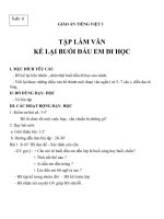 Giáo án tiếng việt 3 tuần 6 bài tập làm văn   kể lại buổi đầu em đi học 4 