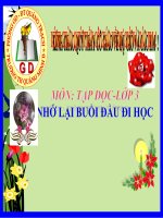 Bài giảng tiếng việt 3 tuần 6 bài tập đọc   nhớ lại buổi đầu đi học, phân biệt eooeo, sx, ươnương 2 