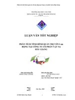 phân tích tình hình quản trị vốn lưu động tại công ty cổ phần vật tư hậu giang 