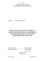 phân tích các yếu tố tác động đến lợi nhuận và một số giải pháp nâng cao lợi nhuận cho nông hộ trồng lúa ở huyện bình minh tỉnh vĩnh long 