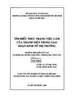 THỰC TRẠNG VIỆC làm của THANH NIÊN TRONG GIAI đoạn KINH tế THỊ TRƯỜNG