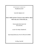 Luận văn thạc sĩ phát triển kinh tế trang trại trồng trọt trên địa bàn tỉnh đăk lắk
