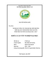 ĐÁNH GIÁ CÔNG tác THANH TRA môi TRƯỜNG TRÊN địa bàn THÀNH PHỐ THÁI NGUYÊN TỈNH THÁI NGUYÊN GIAI đoạn 2012   2014