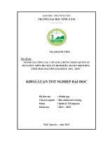 Đánh giá công tác cấp giấy chứng nhận quyền sử dụng đất trên địa bàn xã định biên, huyện định hóa, tỉnh thái nguyên giai đoạn 2012 2014