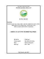 Đánh giá kết quả thực hiện chương trình xây dựng nông thôn mới tại xã minh long – huyện hạ lang – tỉnh cao bằng đến tháng 6 năm 2014