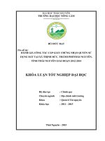Đánh giá công tác cấp giấy chứng nhận quyền sử dụng đất tại xã thịnh đức, thành phố thái nguyên, tỉnh thái nguyên