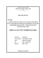 ĐÁNH GIÁ kết QUẢ CÔNG tác GIAO đất, CHO THUÊ đất và THU hồi đất TRÊN địa bàn PHƯỜNG túc DUYÊN THÀNH PHỐ THÁI NGUYÊN – TỈNH THÁI NGUYÊN GIAI đoạn 2010   2014