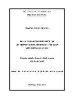 Tóm tắt luận văn thạc sĩ  hoàn thiện kênh phân phối tại chi nhánh viettel bình định   tập đoàn viễn thông quân đội