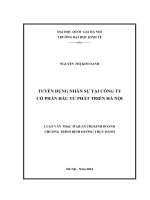 Tuyển dụng nhân sự tại công ty cổ phần đầu tư phát triển hà nội   luận văn ths  kinh doanh và quản lý  60 34 01 02 pdf