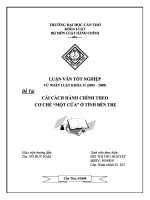 Cải cách hành chính theo cơ chế  một cửa ở tỉnh bến tre 