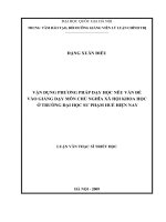 Vận dụng phương pháp dạy học nêu vấn đề vào giảng dạy môn chủ nghĩa xã hội khoa học ở trường đại học sư phạm huế hiện na