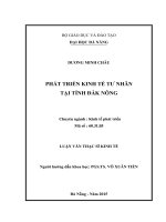 Luận văn thạc sĩ phát triển kinh tế tư nhân tại tỉnh đăk nông