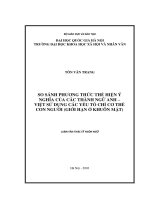 So sánh phương thức thể hiện ý nghĩa của các thành ngữ anh   việt sử dụng các yếu tố chỉ cơ thể con người (giới hạn ở kh