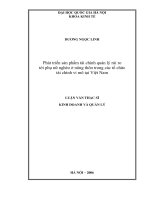 Phát triển sản phẩm tài chính quản lý rủi ro tới phụ nữ nghèo ở nông thôn trong các tổ chức tài chính vi mô tại việt nam
