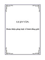 LUẬN văn hoàn thiện pháp luật về bình đẳng giới