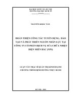 Hoàn thiện công tác tuyển dụng, đào tạo và phát triển nguồn nhân lực tại công ty cổ phần dịch vụ sửa chữa nhiệt điện miền bắc   luận văn ths  kinh doanh và quản lý  60 34 05 pdf