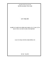 Nghiên cứu phép toán hình thái trong xử lý ảnh và ứng dụng nâng cao chất lượng ảnh nhị phân   luận văn ths  công nghệ th
