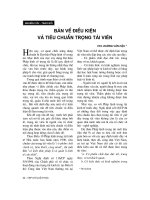 Báo cáo      bàn về điều kiện và tiêu chuẩn trọng tài viên  