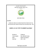 Đánh giá công tác chuyển quyền sử dụng đất tại huyện hàm yên giai đoạn 2012   2014