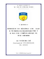 Đánh giá mức độ hài lòng của người lao động trong các doanh nghiệp hoạt động sản xuất trên địa bàn quận 8 tp hồ chí minh 