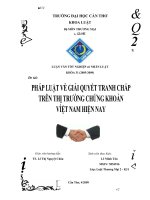 Pháp luật về giải quyết tranh chấp trên thị trường chứng khoản việt nam hiện nay 