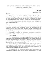 Báo cáo  xây dựng bộ công cụ đo lường thể lực của trẻ 3   4 tuổi tại thành phố hồ chí minh 