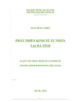Phát triển kinh tế tư nhân tại hà tĩnh   luận văn ths  quản lý kinh tế   60 34 01 doc