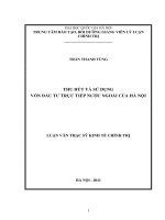 Thu hút và sử dụng vốn đầu tư trực tiếp nước ngoài của hà nội   luận văn ths  kinh tế  60 31 01 pdf
