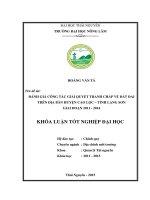 Đánh giá công tác giải quyết tranh chấp về đất đai trên địa bàn huyện cao lộc   tỉnh lạng sơn giai đoạn 2011  2014