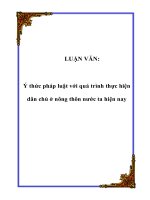 LUẬN văn   ý thức pháp luật với quá trình thực hiện dân chủ ở nông thôn nước ta hiện nay