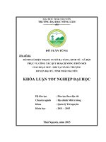 ĐÁNH GIÁ HIỆN TRẠNG cơ sở hạ TẦNG, KINH tế   xã hội PHỤC vụ CÔNG tác QUY HOẠCH NÔNG THÔN mới GIAI đoạn 2015   2020 tại xã hà THƯỢNG HUYỆN đại từ, TỈNH THÁI NGUYÊN