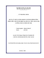 Quản lý chất lượng dịch vụ hành chính công theo tiêu chuẩn ISO 9000 tại chi cục tiêu chuẩn đo lường chất lượng hà nội