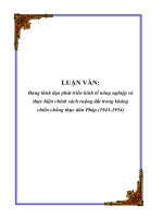 LUẬN văn  đảng lãnh đạo phát triển kinh tế nông nghiệp và thực hiện chính sách ruộng đất trong kháng chiến chống thực dâ