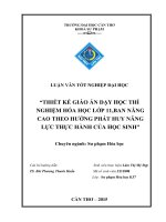 thiết kế giáo án dạy học thí nghiệm hóa học lớp 11, ban nâng cao theo hướng phát huy năng lực thực hành của học sinh 