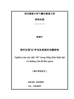 Nghiên cứu câu chữ  bi  trong tiếng hán hiện đại và những vấn đề liên quan  luận văn ths  ngôn ngữ học  60 22 02 04 pdf
