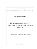 Bất bình đẳng thu nhập giữa nông thôn và thành thị ở việt nam hiện nay   luận văn ths  kinh tế  60 31 01 pdf
