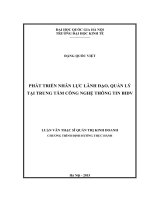 Phát triển nhân lực lãnh đạo, quản lý tại trung tâm công nghệ thông tin BIDV   luận văn ths  kinh doanh và quản lý  60 34 01 02 pdf