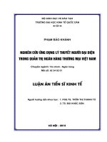 Nghiên cứu ứng dụng lý thuyết người đại diện trong quản trị ngân hàng thương mại Việt Nam
