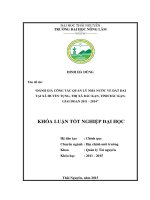 Đánh giá công tác quản lý nhà nước về đất đai tại xã huyền tụng, thị xã bắc kạn, tỉnh bắc kạn giai đoạn 2011   2014