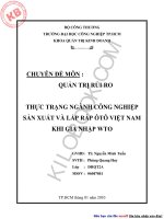 Ảnh hưởng của WTO đến ngành công nghiệp sản xuất và lắp ráp ô tô Việt Nam