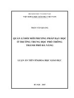 Quản lí đổi mới phương pháp dạy học ở trường trung học phổ thông thành phố Đà Nẵng y