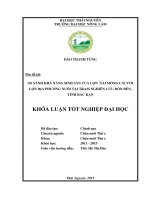 So sánh khả năng sinh sản của lợn nái móng cái với lợn nái địa phương nuôi tại trạm nghiên cứu đồn đèn   bắc kạn