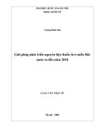 Giải pháp phát triển nguyên liệu thuốc lá ở miền bắc nước ta đến năm 2010   luận văn ths kinh doanh và quản lý  60 34 05