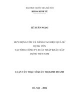 Huy động vốn và nâng cao hiệu quả sử dụng vốn tại tổng công ty xuất nhập khẩu xây dựng việt nam   luận văn ths kinh doan