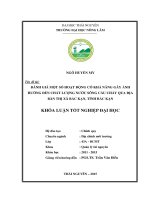 ĐÁNH GIÁ một số HOẠT ĐỘNG có KHẢ NĂNG HƯỞNG đến CHẤT LƯỢNG nước SÔNG cầu CHẢ bàn THỊ xã bắc kạn, TỈNH bắc kạn